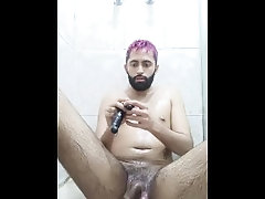 Camilo Brown Using Oil And a Vibrator In The Shower To Give Himself An Intense Prostate Orgasm