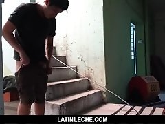 LatinLeche - Straight latin work sucks camera mans cock for cash